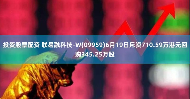 投资股票配资 联易融科技-W(09959)6月19日斥资710.59万港元回购345.25万股