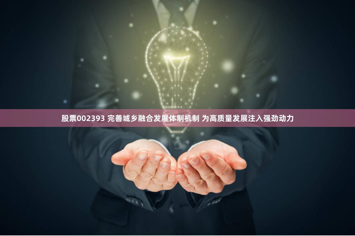 股票002393 完善城乡融合发展体制机制 为高质量发展注入强劲动力