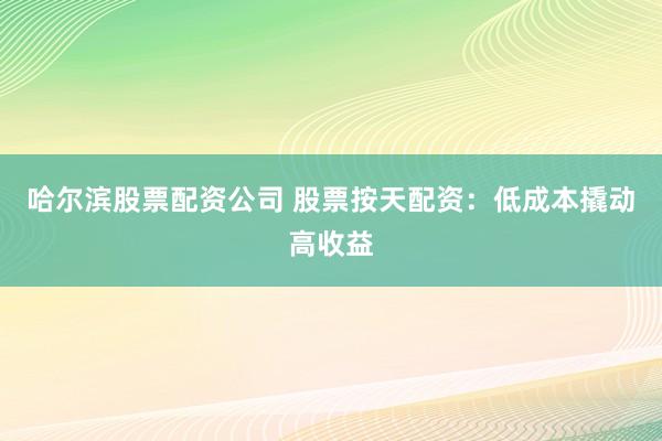 哈尔滨股票配资公司 股票按天配资：低成本撬动高收益