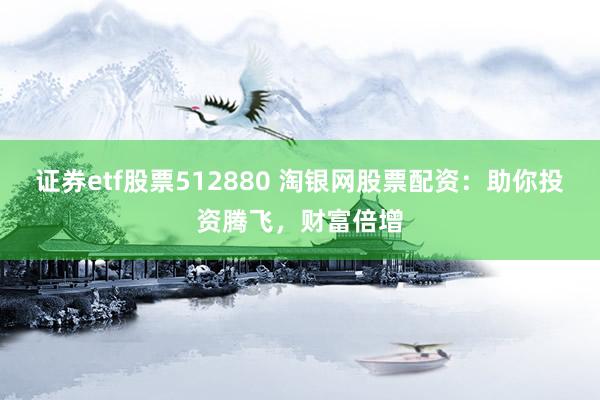 证券etf股票512880 淘银网股票配资：助你投资腾飞，财富倍增